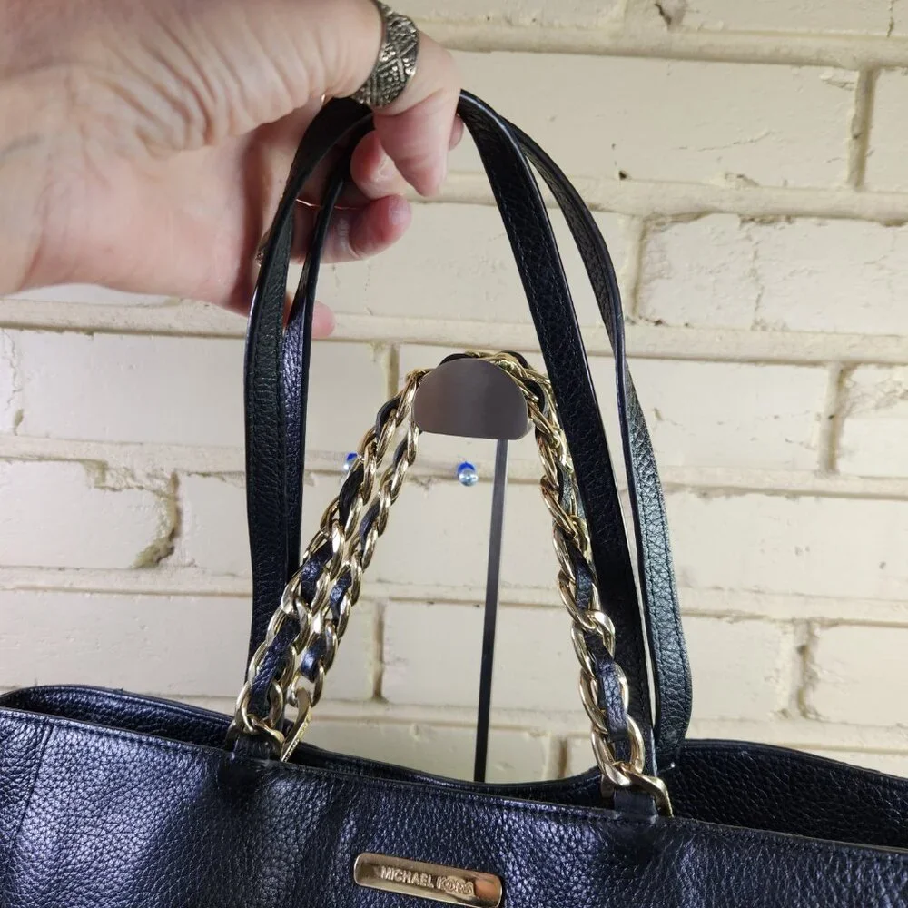Euc Michael Kors Harper East West Black Large Tote Shoulder Bag Purse